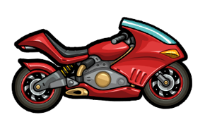 Moto de course rouge
